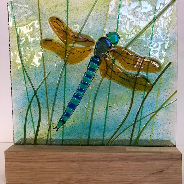 Fenella Miller - Fused Glass Dragonfly or Bee Panel-SORRY FULLY BOOKED